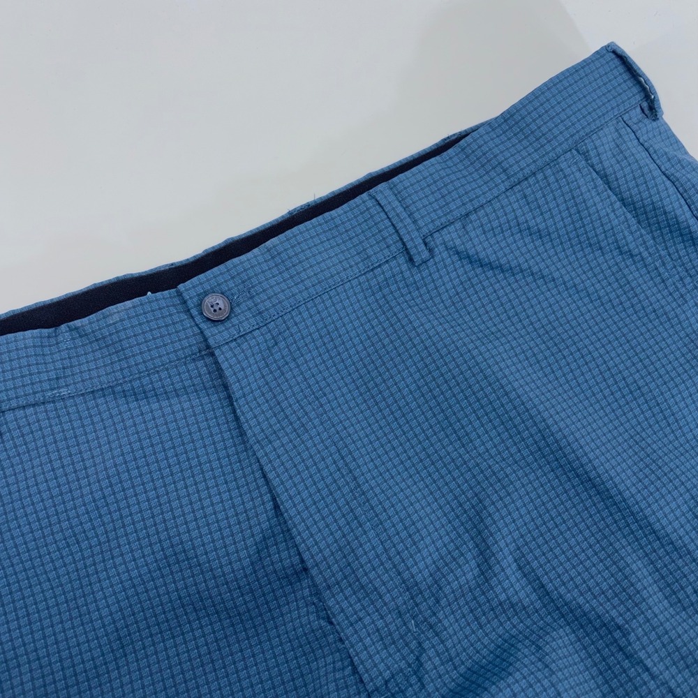 Greg Norman Mens Blue Micro Check Golf Shorts Size 40‎ Performance Stretch Shark